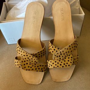 Slayte slip on sandal slide leopard print nwt